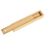 12- Piece Colored Pencil Set In Wooden Ruler Box - 457 NAT Open 12- Piece Colored Pencil Set In Wooden Ruler Box - 457 NAT Open
