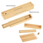 12- Piece Colored Pencil Set In Wooden Ruler Box 1 12- Piece Colored Pencil Set In Wooden Ruler Box 1