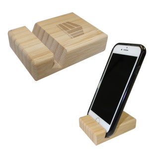 Bamboo Block Phone Stand 1 Bamboo Block Phone Stand 1
