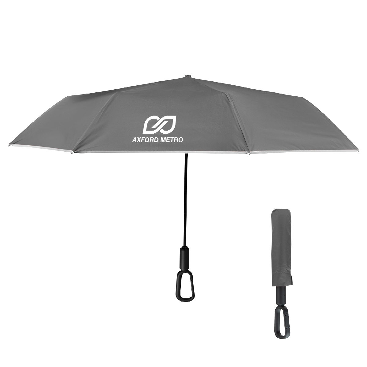 46" Arc Reflective Umbrella With Carabiner Handle 1