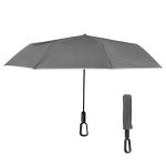 46" Arc Reflective Umbrella With Carabiner Handle - 45009 GRA Blank 46" Arc Reflective Umbrella With Carabiner Handle - 45009 GRA Blank