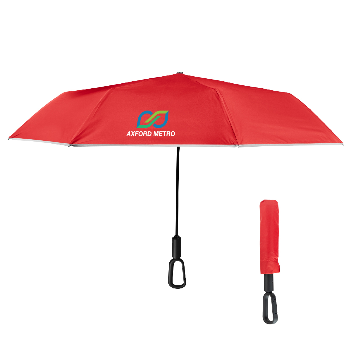 46" Arc Reflective Umbrella With Carabiner Handle 1