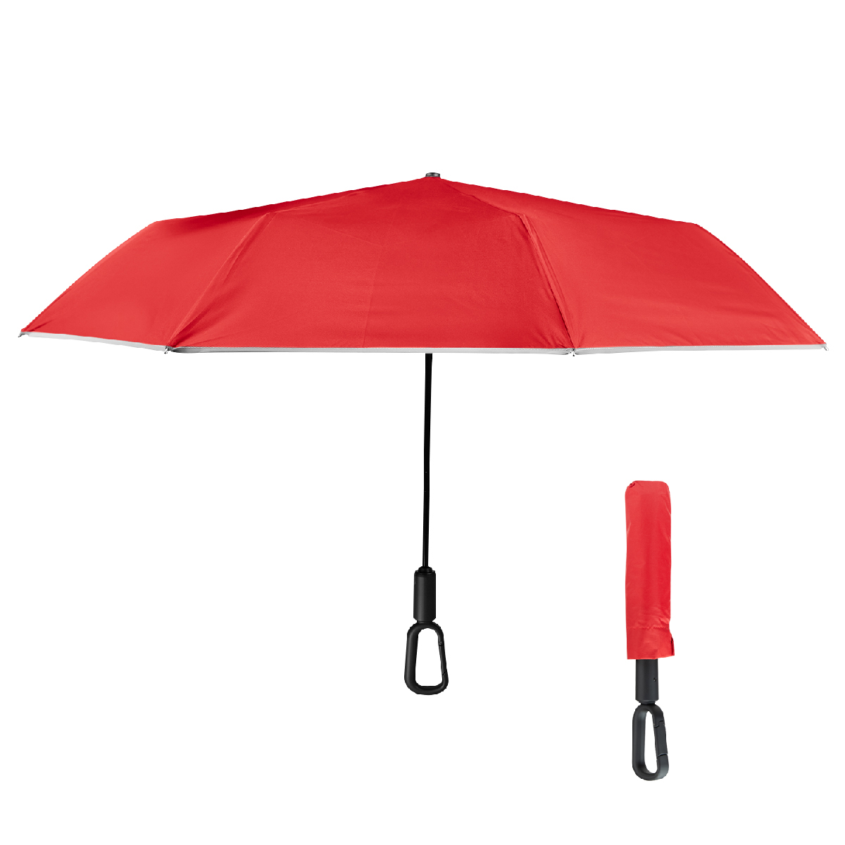 46" Arc Reflective Umbrella With Carabiner Handle 1