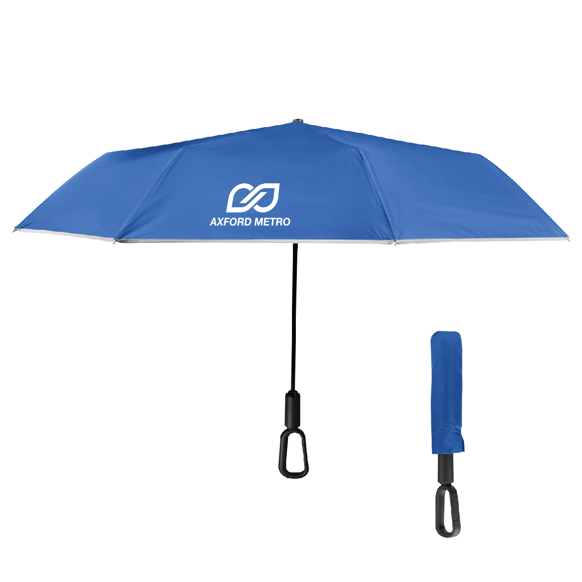 46" Arc Reflective Umbrella With Carabiner Handle 1