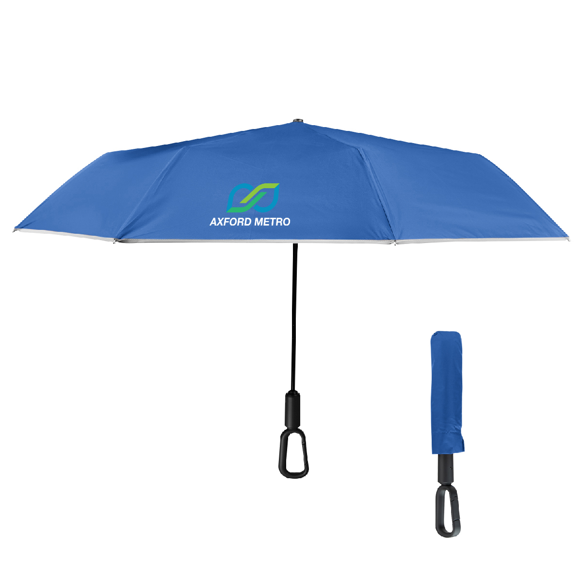 46" Arc Reflective Umbrella With Carabiner Handle 1