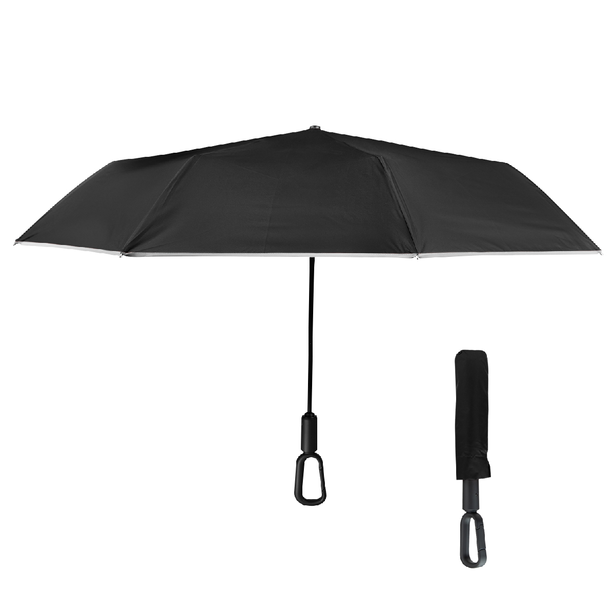 46" Arc Reflective Umbrella With Carabiner Handle 1