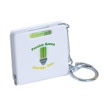 Square Level Tape Measure Key Tag - 7366 WHT Silkscreen Square Level Tape Measure Key Tag - 7366 WHT Silkscreen