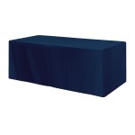 Fitted Poly/cotton 4-sided Table Cover - Fits 8' Standard Table - 0XTFT48 white Fitted Poly/cotton 4-sided Table Cover - Fits 8' Standard Table - 0XTFT48 white
