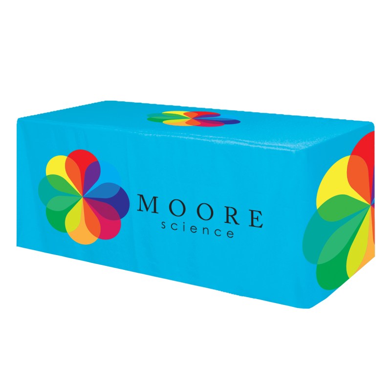 Fitted All Over Dye Sub Table Cover - 3-sided, Fits 6%27 Table 1 Fitted All Over Dye Sub Table Cover - 3-sided, Fits 6%27 Table 1