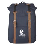 Flap Drawstring Backpack - 3441 NAVBRN Silkscreen Flap Drawstring Backpack - 3441 NAVBRN Silkscreen
