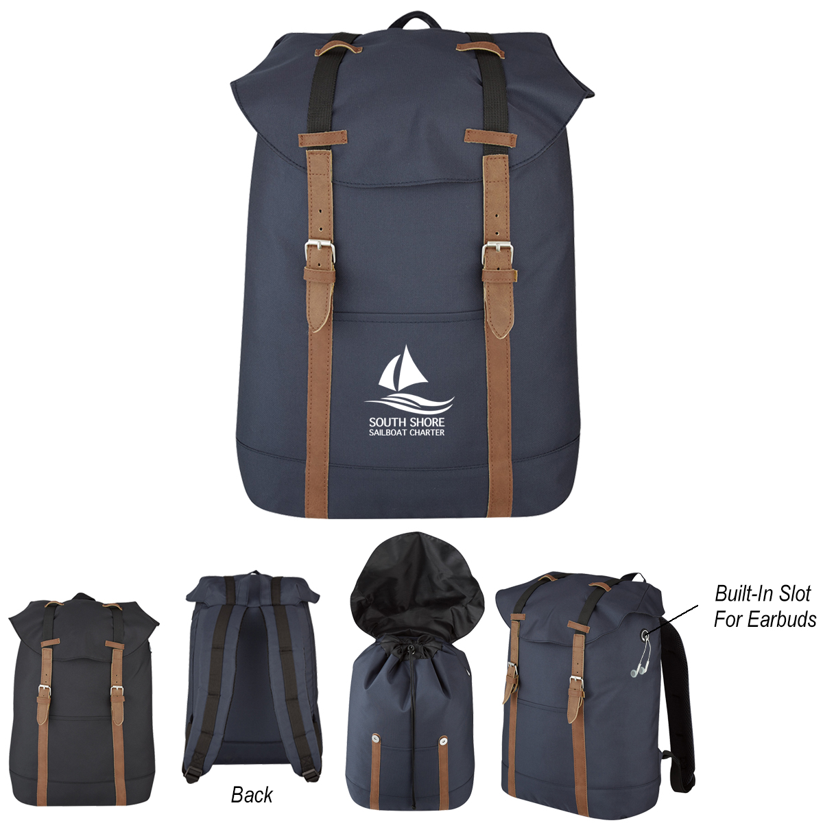 Flap Drawstring Backpack 1