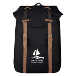 Flap Drawstring Backpack - 3441 BLKBRN Silkscreen Flap Drawstring Backpack - 3441 BLKBRN Silkscreen