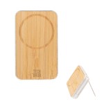 Mag Max Bamboo Wireless Charger Power Bank - 25165 NAT Optional Laser Mag Max Bamboo Wireless Charger Power Bank - 25165 NAT Optional Laser