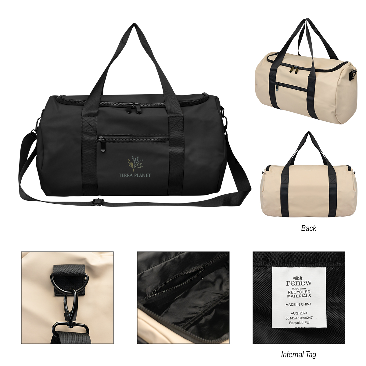 Hudson Recycled Leatherette Duffel Bag 1