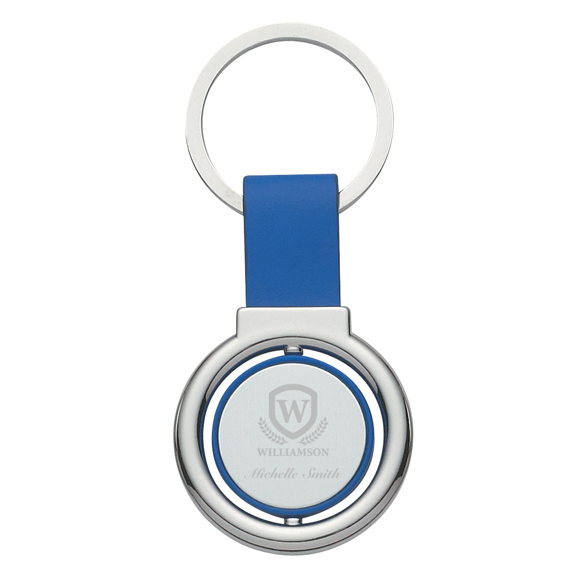 Circular Metal Spinner Key Tag 1