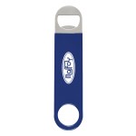 Large Vinyl Coated Stainless Steel Bottle Opener - 2024 BLU Silkscreen Large Vinyl Coated Stainless Steel Bottle Opener - 2024 BLU Silkscreen