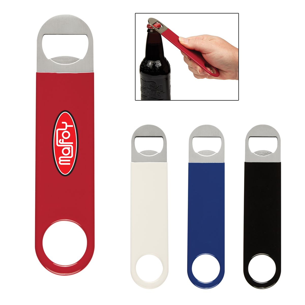 Large Vinyl Coated Stainless Steel Bottle Opener 1