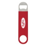 Large Vinyl Coated Stainless Steel Bottle Opener - 2024 RED Silkscreen Large Vinyl Coated Stainless Steel Bottle Opener - 2024 RED Silkscreen