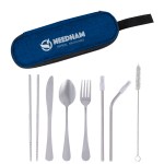 Stainless Steel Cutlery Set In Pouch - 75001 NAV Silkscreen Stainless Steel Cutlery Set In Pouch - 75001 NAV Silkscreen