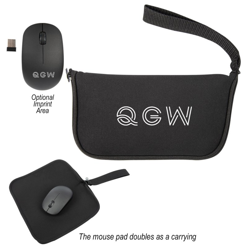 Wireless Mouse With Mousepad Carrying Case 1 Wireless Mouse With Mousepad Carrying Case 1