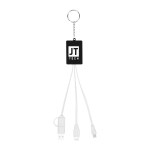 Multi-charging Cable Usb Hub Keyring - 25269 BLKWHT Padprint Multi-charging Cable Usb Hub Keyring - 25269 BLKWHT Padprint