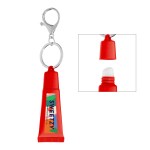 Squeeze Tube Lip Moisturizer With Key Ring - 90069 RED White Label 4CP Squeeze Tube Lip Moisturizer With Key Ring - 90069 RED White Label 4CP