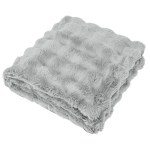 Faux Fur Rpet Bubble Blanket - 7068 GRA Blank Faux Fur Rpet Bubble Blanket - 7068 GRA Blank