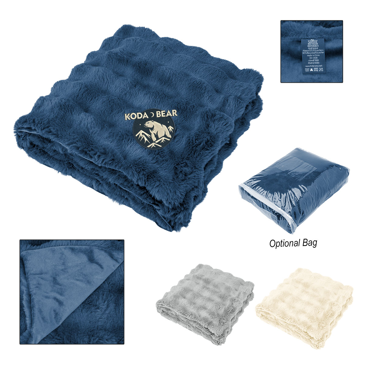 Faux Fur Rpet Bubble Blanket 1
