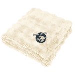 Faux Fur Rpet Bubble Blanket - 7068 CRM Embroidery Faux Fur Rpet Bubble Blanket - 7068 CRM Embroidery