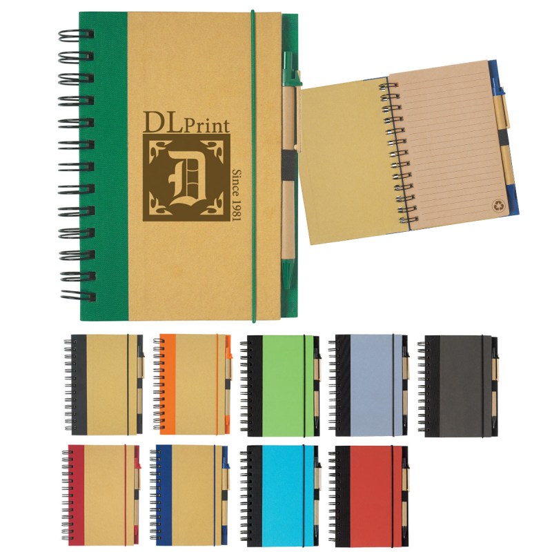 Eco-inspired Spiral Notebook & Pen 1 Eco-inspired Spiral Notebook & Pen 1