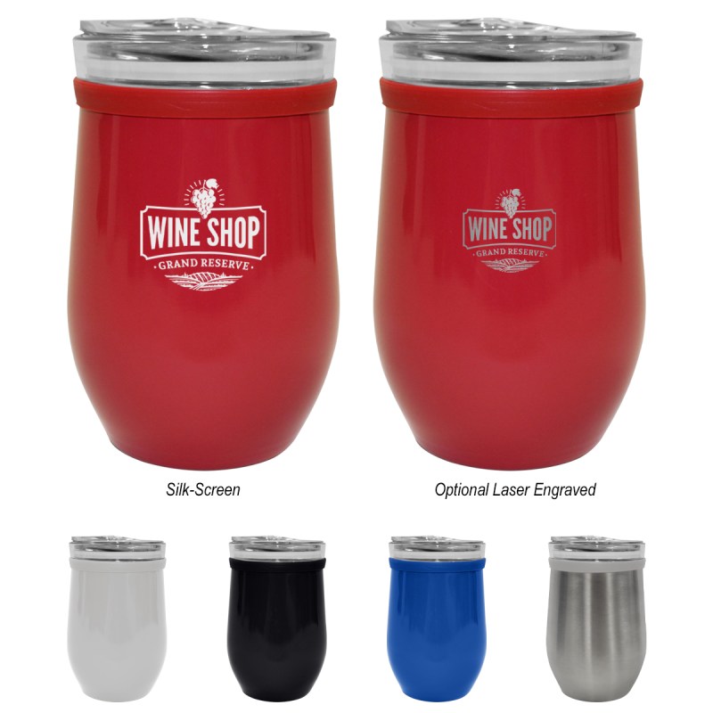 8 Oz. Glass And Stainless Steel Wine Tumbler 1 8 Oz. Glass And Stainless Steel Wine Tumbler 1