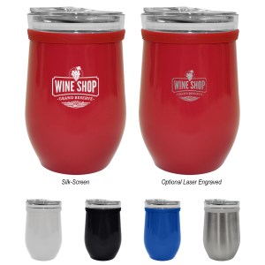 8 Oz. Glass And Stainless Steel Wine Tumbler 1 8 Oz. Glass And Stainless Steel Wine Tumbler 1