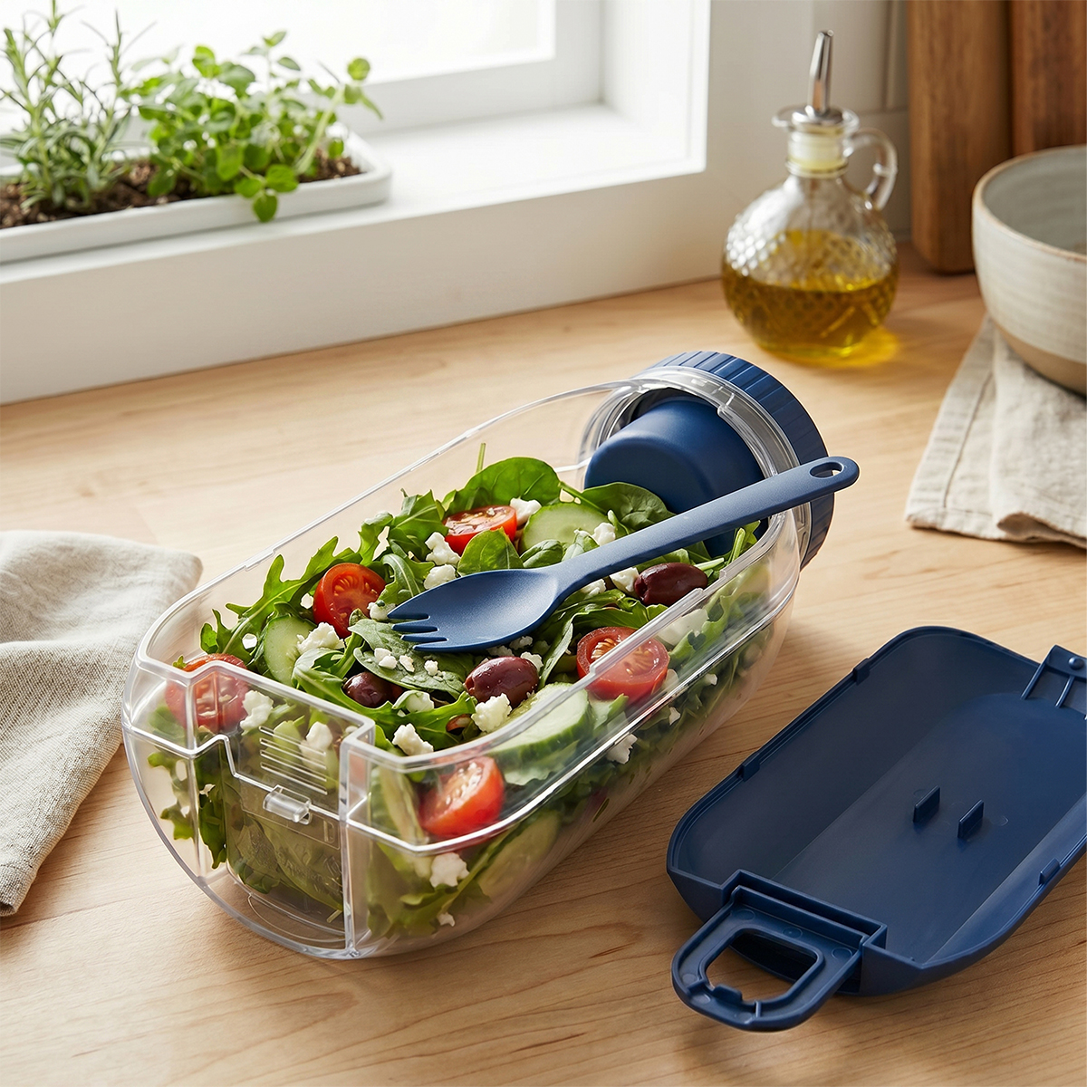 Recycled Bento Bottle Salad Shaker 1