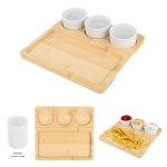Bamboo Serving Tray With Ceramic Bowls 2 Bamboo Serving Tray With Ceramic Bowls 2