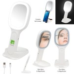 Light Up Double Sided Mirror With Wireless Charger - 25169 WHT Digibrite Light Up Double Sided Mirror With Wireless Charger - 25169 WHT Digibrite