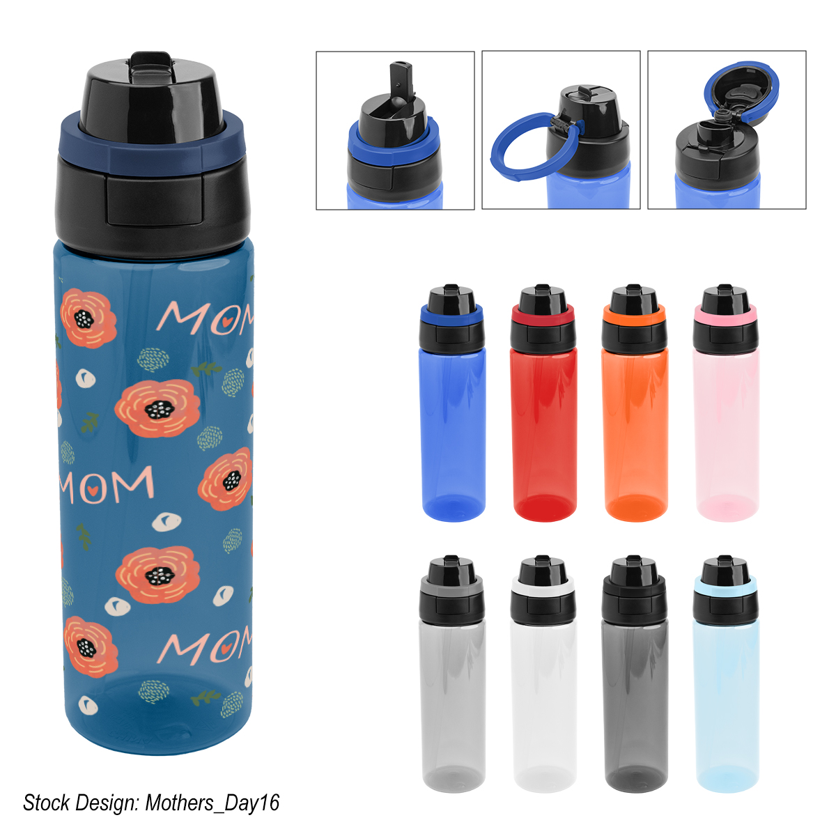 24 Ox. Full Color Pop Sip & Chug Rpet Bottle 1