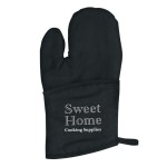 Quilted Cotton Canvas Oven Mitt - 9002 BLK Silkscreen Quilted Cotton Canvas Oven Mitt - 9002 BLK Silkscreen