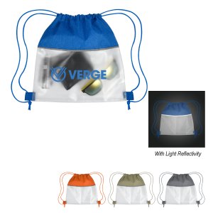 Reflective Heathered Frost Drawstring Bag 1 Reflective Heathered Frost Drawstring Bag 1
