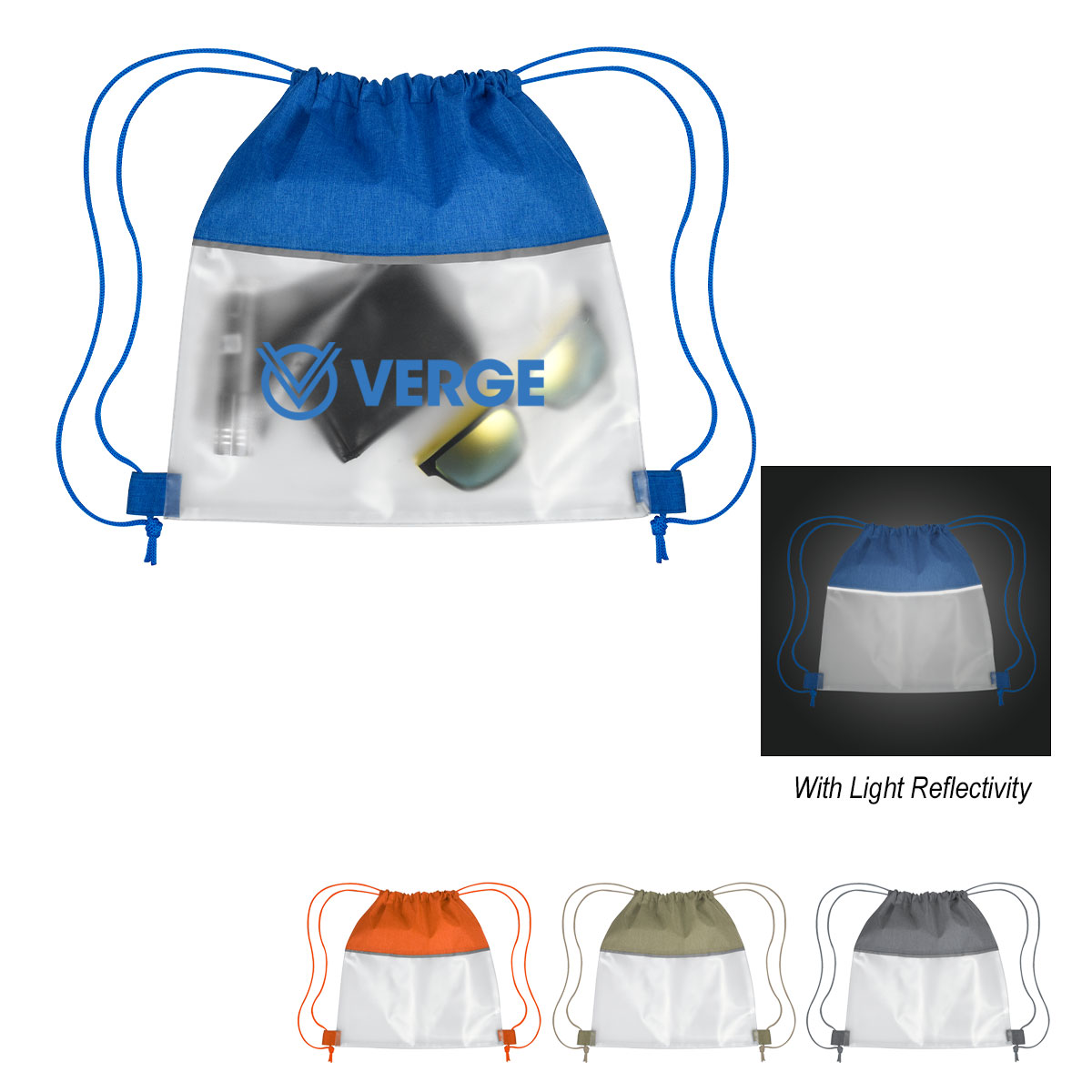 Reflective Heathered Frost Drawstring Bag 1