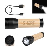 Bamboo Rechargeable Led Flashlight - 20048 NATBLK Laser Bamboo Rechargeable Led Flashlight - 20048 NATBLK Laser
