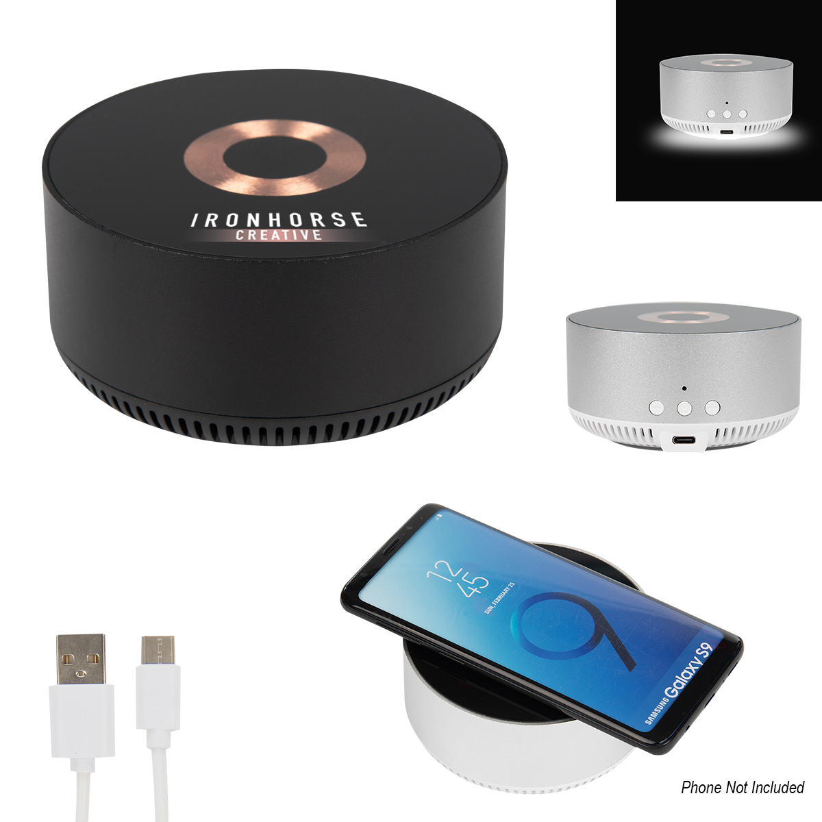 15w Glass Top Wireless Charger & Speaker 1