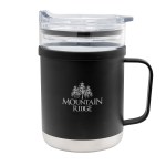 15 Oz. Glass & Stainless Steel Mug - 50162 BLK Silkscreen 15 Oz. Glass & Stainless Steel Mug - 50162 BLK Silkscreen