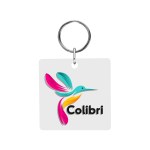 Acrylic Key Tag - Square - 20102 WHT 4CP Acrylic Key Tag - Square - 20102 WHT 4CP
