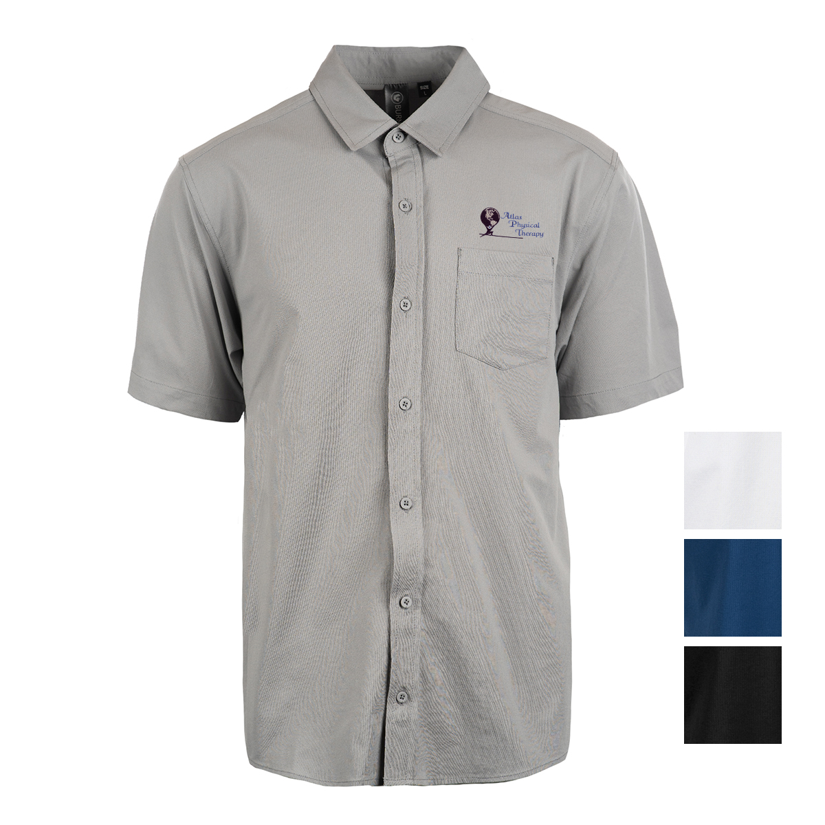 Burnside© Perforated Stretch Woven Button-up 1