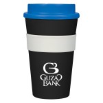 16 Oz. Travel Tumbler - 5766 BLK BLUWHT Silkscreen 16 Oz. Travel Tumbler - 5766 BLK BLUWHT Silkscreen