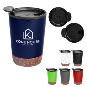 10oz. Stainless Steel Zoe Tumbler With Cork Base 1 10oz. Stainless Steel Zoe Tumbler With Cork Base 1