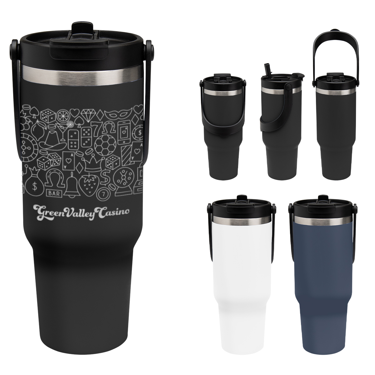 40 Oz. Full Laser Peak Intrepid Recycled Stainless Steel Tumbler 1