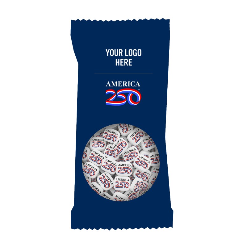 America250™ Zagasnacks™ Pack Promo Bag With Printed Mints - 5" 1 America250™ Zagasnacks™ Pack Promo Bag With Printed Mints - 5" 1