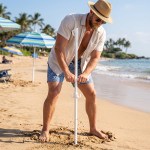 69" Arc Large Vented Beach Umbrella With 100% Rpet Canopy - 45022 SILWHT Screw 69" Arc Large Vented Beach Umbrella With 100% Rpet Canopy - 45022 SILWHT Screw