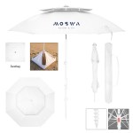 69" Arc Large Vented Beach Umbrella With 100% Rpet Canopy - 45022 SILWHT Silkscreen 69" Arc Large Vented Beach Umbrella With 100% Rpet Canopy - 45022 SILWHT Silkscreen